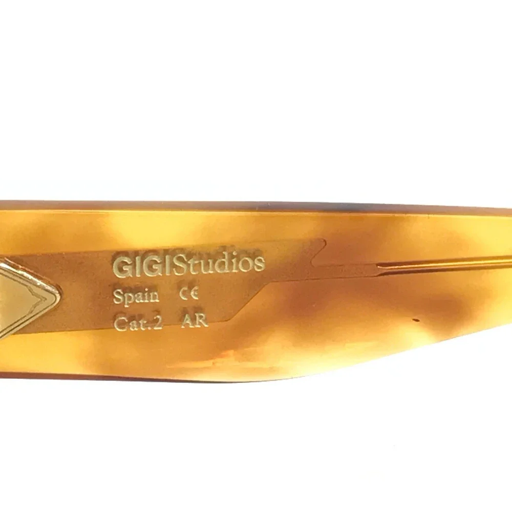 Gigi Studios Sunglasses BILLIE 6755/0 Brown Cat Eye Frames Blue Gradient Lenses